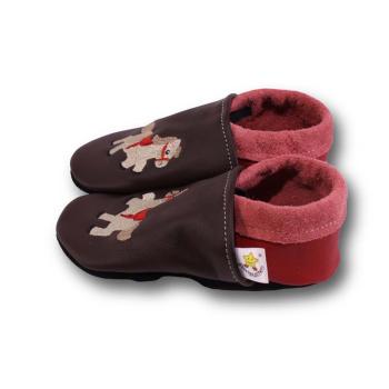 Krabbelschuhe Pferd auf braun